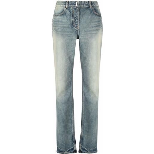 Givenchy jeans dritti con effetto schiarito - blu
