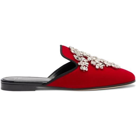 Giuseppe Zanotti mules elsa con cristalli - rosso