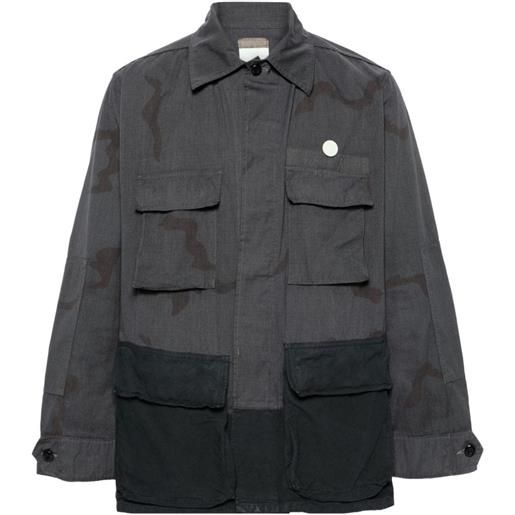 OAMC giacca-camicia con stampa camouflage - nero
