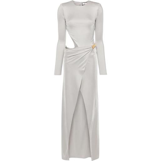 Elisabetta Franchi abito lungo asimmetrico con cut-out - grigio