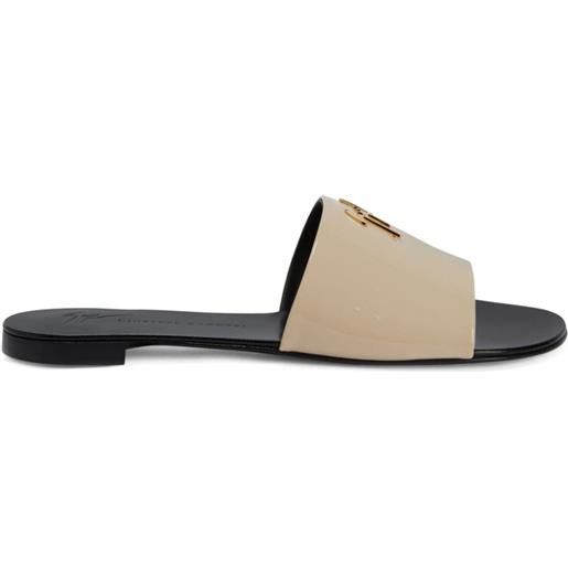 Giuseppe Zanotti sandali slides shirley in pelle - toni neutri