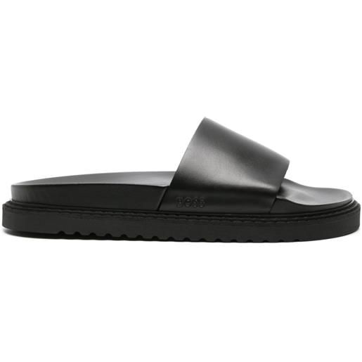 BOSS sandali slides con logo - nero