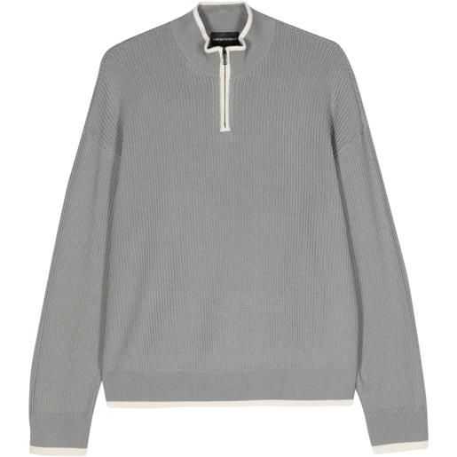 Emporio Armani maglione con zip - grigio