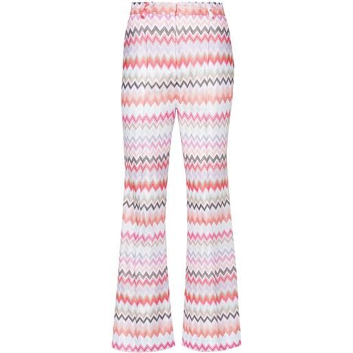 Missoni pantaloni crop con motivo zig-zag - rosa
