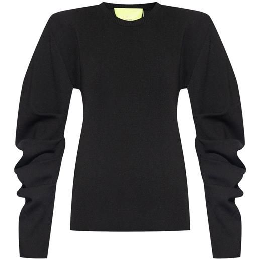 GAUGE81 maglione nova con arricciatura - nero
