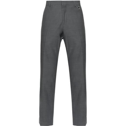 John Richmond pantaloni dritti con placca logo - grigio