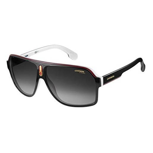 Carrera 1001/s, occhiali da sole unisex adulto, nero (black white), 62