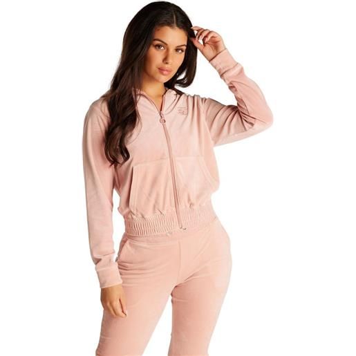 Siksilk velour embroidered tracksuit jacket rosa m donna