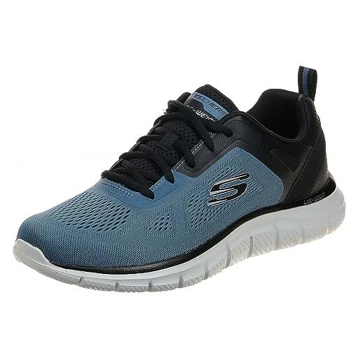 Skechers track broader, sneaker uomo, blue mesh/pu/black trim, 41 eu