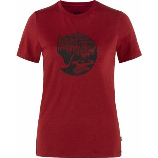 Fjällräven w abisko wool fox pomegranate red/dark navy xs maglietta outdoor
