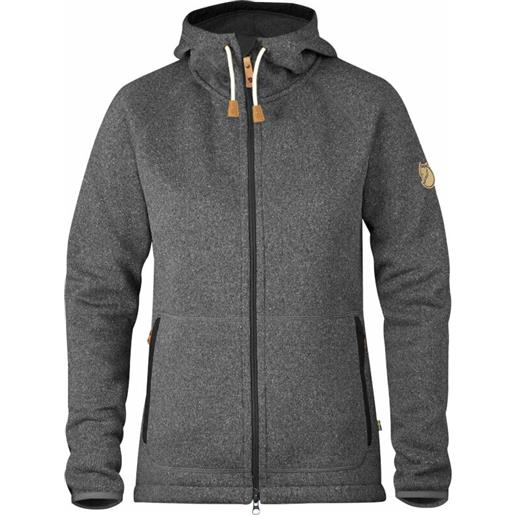 Fjällräven övik fleece hoodie w dark grey l felpa outdoor