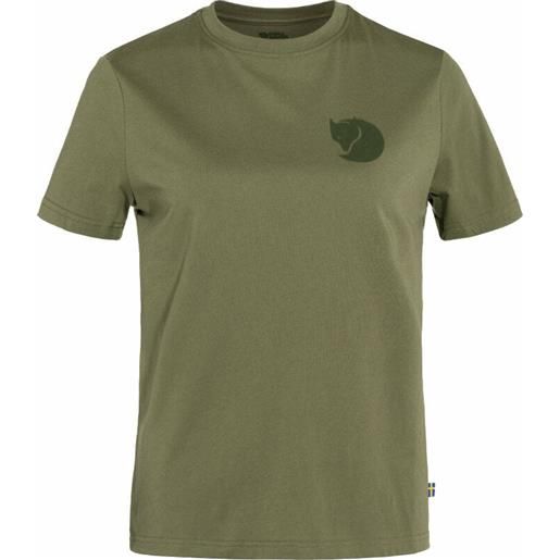 Fjällräven fox boxy logo tee w green xs maglietta outdoor
