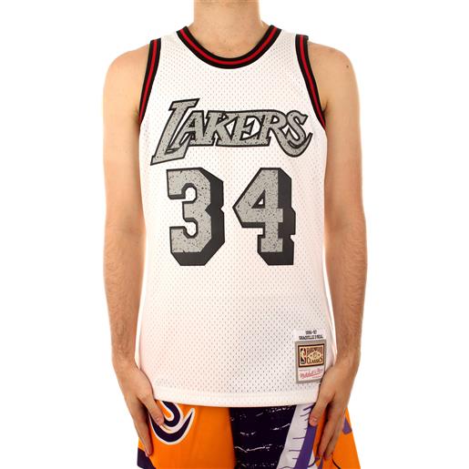 MITCHELL & NESS nba cracked cement swingman jersey lakers 1996 shaquille o'neal white