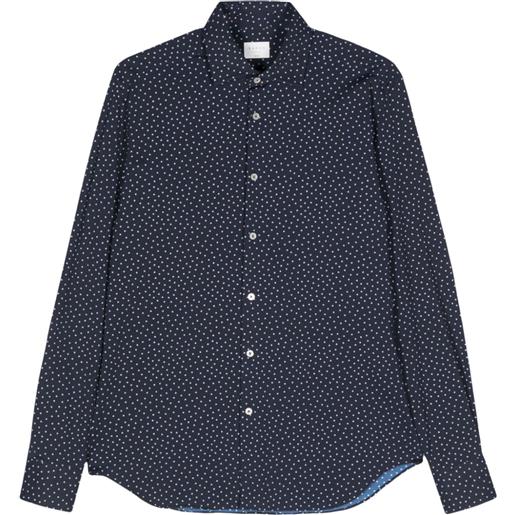 Xacus camicia con stampa geometrica - blu