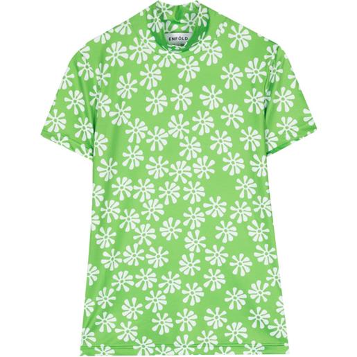 Enföld t-shirt a fiori - verde