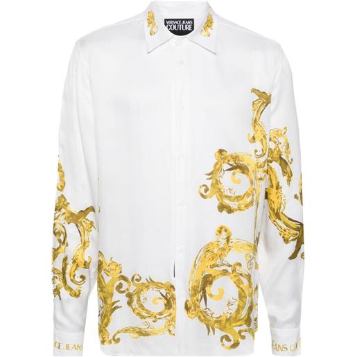 Versace Jeans Couture camicia con stampa watercolour couture - bianco