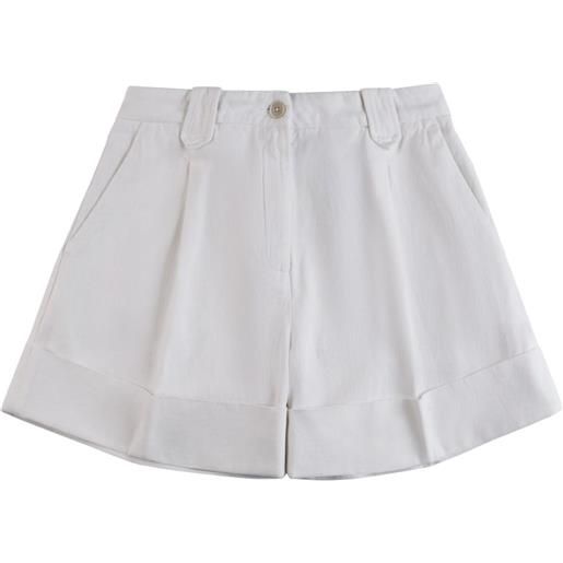 Fay shorts corti con pieghe - bianco