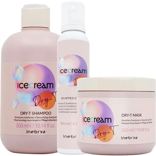 Inebrya ice cream dry-t kit: shampoo + mask + cream