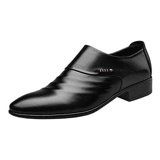 Angbater scarpe da uomo derbys scarpe oxford formali scarpe brogues scarpe in pelle wingtip dress shoes, nero , 43.5 eu