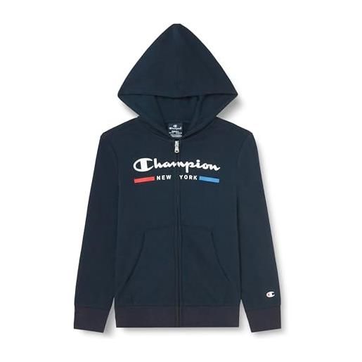 Champion legacy graphic shop b - ultralight powerblend terry full-zip felpa con cappuccio, blu marino, 9-10 anni bambino ss24