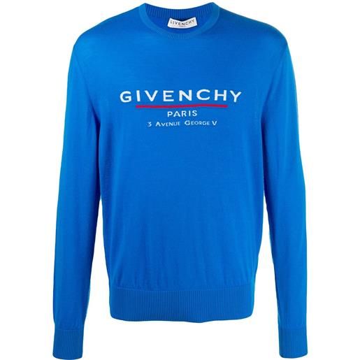 Givenchy maglione con logo - blu