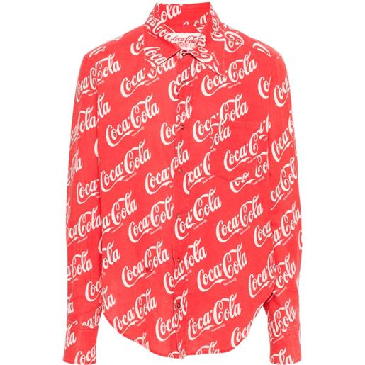 ERL camicia con stampa x coca-cola - rosso