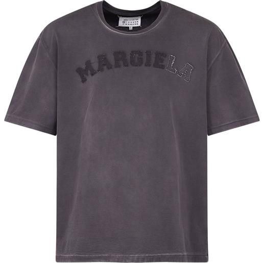 Maison Margiela t-shirt con applicazione logo - grigio