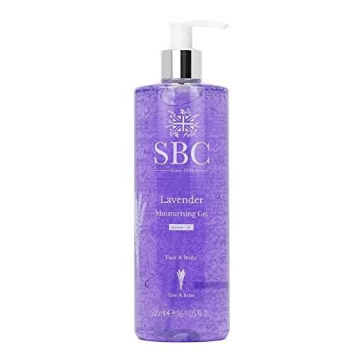 SBC skincare - gel idratante viso e corpo con lavanda - 500 ml - effetto idratante - aiuta a recuperare la luminosità e la compattezza - crema idratante - lavender moisturising gel