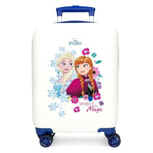 Disney joumma Disney sparkle like magic valigia da cabina bianca 33 x 50 x 20 cm rigida abs chiusura a combinazione laterale 28,4 l 2 kg 4 ruote doppie bagaglio a mano, bianco, valigia cabina