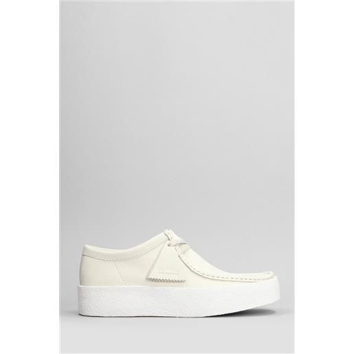 Clarks stringate wallabee cup in nabuk bianco