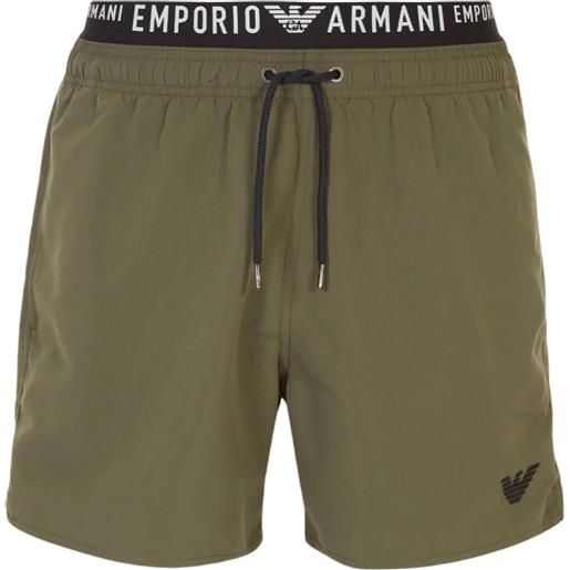 EMPORIO ARMANI costume shorts in tessuto riciclato logoband asv