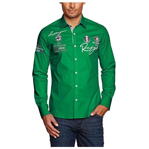 Redbridge - r-2130, camicia da uomo, regular fit, verde (grün (green)), 4xl