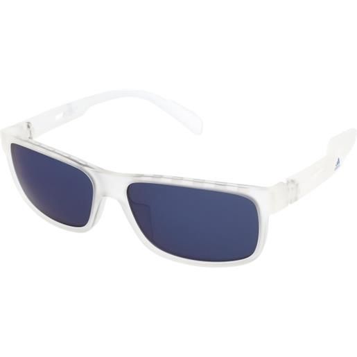 Adidas sp0023 26x | occhiali da sole sportivi | unisex | plastica | rettangolari | bianco, trasparente | adrialenti