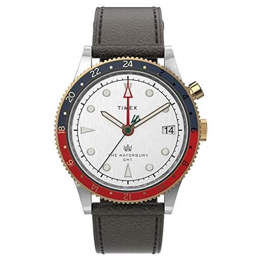Timex orologio analogueico quarzo uomo con cinturino in pelle tw2u99100