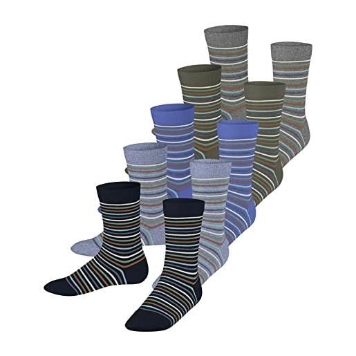 Esprit calzini multi stripe 5-pack cotone biologico sostenibile unisex - bambini con motivi sottili 5 paia
