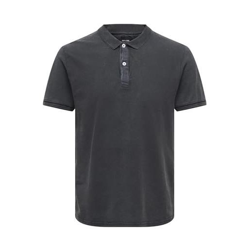 Only & sons onstravis slim washed ss polo noos, dark navy, l uomini