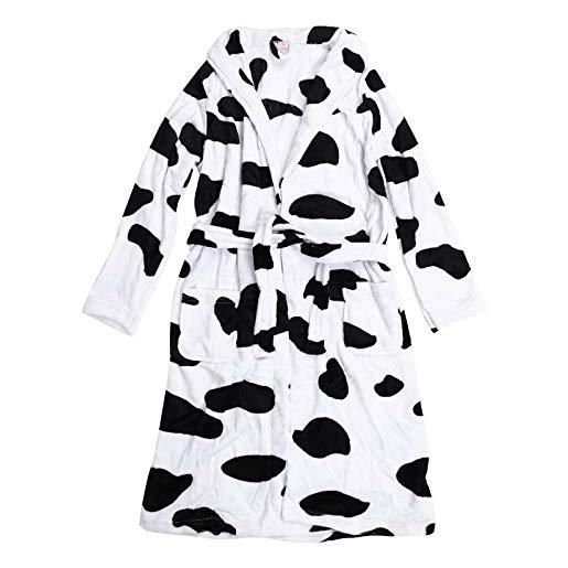 SOIMISS 1 pc pigiama di mucca vestaglia da donna in pile accappatoio pigiami natalizi pigiama da donna mucca stampa di mucca bestiame vello di corallo veste da donna uomini e donne natale