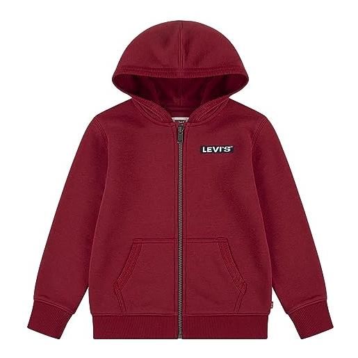 Levi's lvn boxtab full zip hoodie, felpe con cappuccio bambini e ragazzi, rosso (rhythmic red), 6 anni