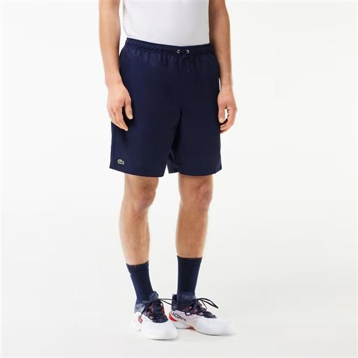 Lacoste shorts in taffettà blu navy da uomo