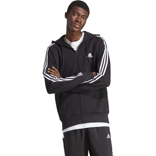 Adidas felpa essential french terry full zip black da uomo