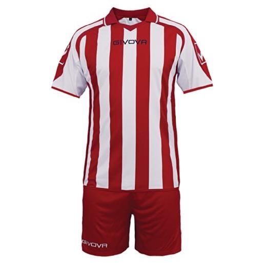 GIVOVA kitc24, maglia e pantaloncino da calcio unisex - adulto, rosso/bianco, 5xs