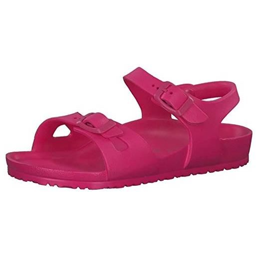 Birkenstock sandali bimba, modello rio kids, punta aperta, chiusura con fibbie, interamente in eva, colore rosa
