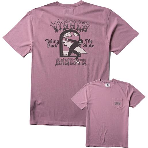 Vissla - t-shirt leggera in cotone organico - bandits ss pkt tee dusty rose per uomo in cotone - taglia s, m, l, xl - rosa
