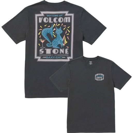 Volcom - t-shirt in cotone - saxy cat stealth per uomo in cotone - taglia m, l, xl - grigio