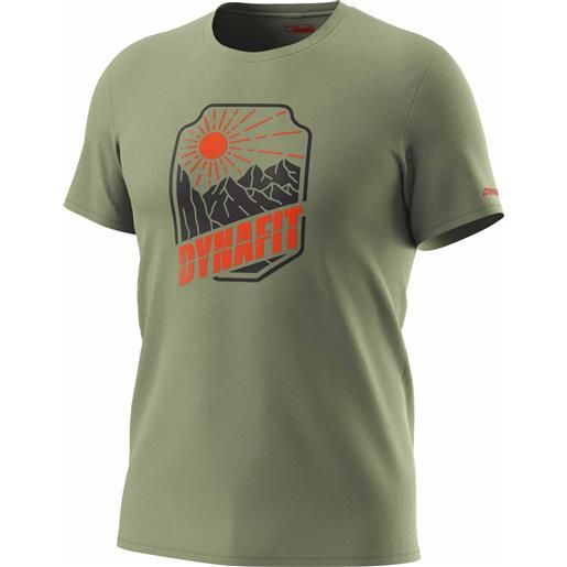 Dynafit - t-shirt in cotone biologico - graphic cotton m ss tee sage badge per uomo in cotone - taglia s, m, l, xl - verde