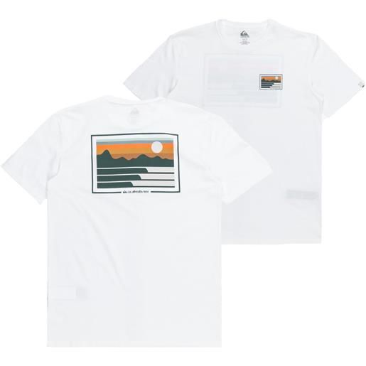 Quiksilver - t-shirt in cotone - land and sea ss white per uomo in cotone - taglia s, m, l, xl - bianco