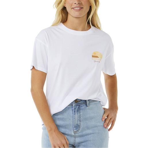 Rip Curl - t-shirt en coton - line up relaxed tee white per donne in cotone - taglia m - bianco