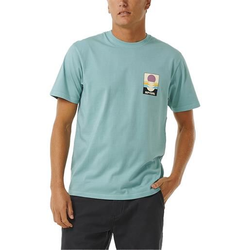 Rip Curl - t-shirt en coton - surf revivial peaking tee dusty blue per uomo in cotone - taglia l