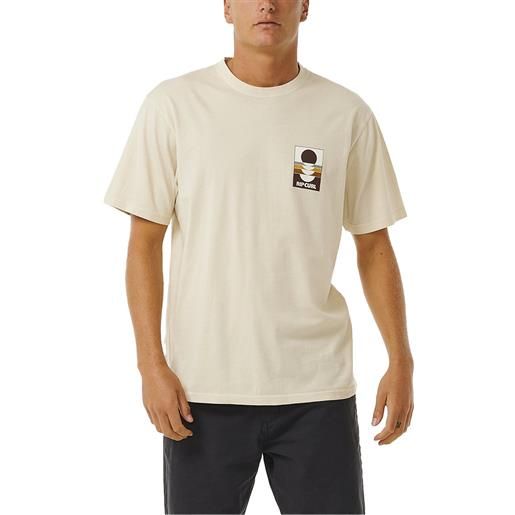 Rip Curl - t-shirt en coton - surf revivial peaking tee vintage white per uomo in cotone - taglia m - beige