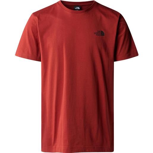 The North Face - t-shirt in cotone - m s/s simple dome tee iron red per uomo in cotone - taglia s, m, l, xl, xxl - rosso